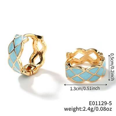 Fashionable Minimalist Multicolor Brass Enamel Hoop Earrings for Elegant and Unique Ear Accessories