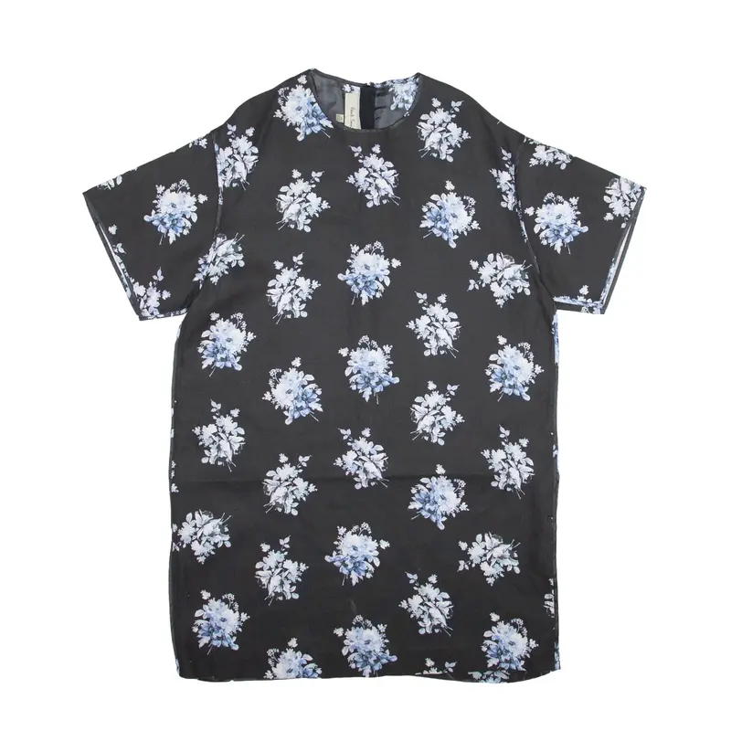PAUL SMITH T-Shirt Dress Black Floral Short Sleeve Short Womens UK 20