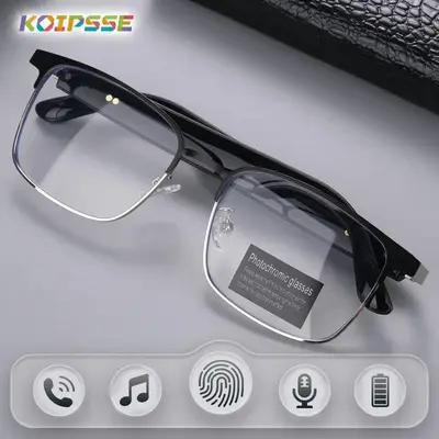 KOIPSSE Smart Glasses, Fashionable Wireless Smart Glasses, Audio Call Voice Assistant Glasses, Universal Protective Eyewear