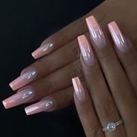 Glossy Almond Fake Nail, 24pcs/set Glitter Press on Nails with Nail File & Jelly Glue, Removable Nail Art Artificial Full Cov...
