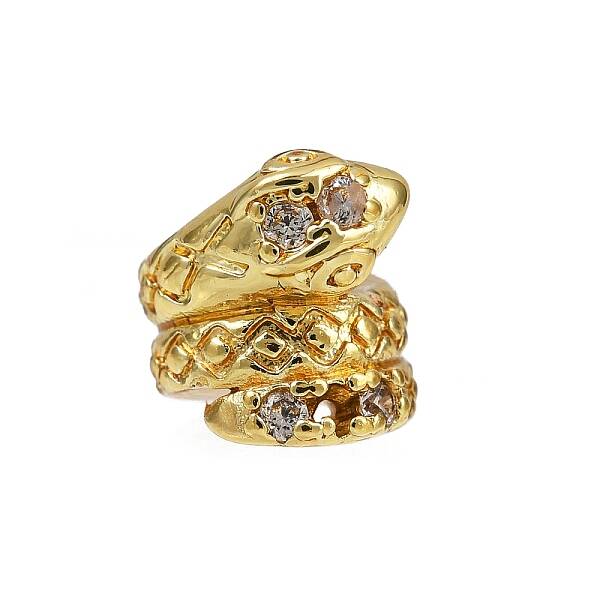 Rack Plating Brass Clear Cubic Zirconia Beads