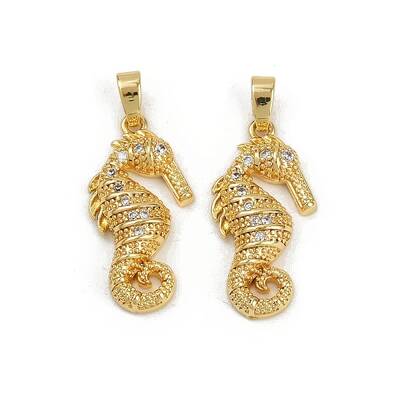Brass Micro Pave Cubic Zirconia Pendants