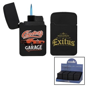 100 Promotional Flat Turbo Mega Jet Flameless Lighter - Rubberized ...