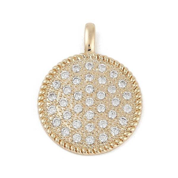 Brass Micro Pave Clear Cubic Zirconia Pendants
