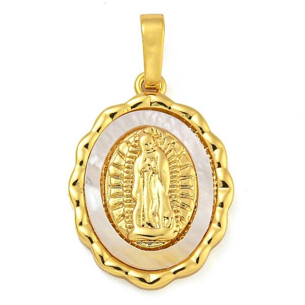 Brass Pendants with Shell and Jump Ring