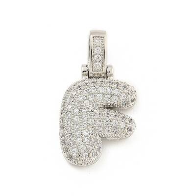 Brass Micro Pave Clear Cubic Zirconia Pendants