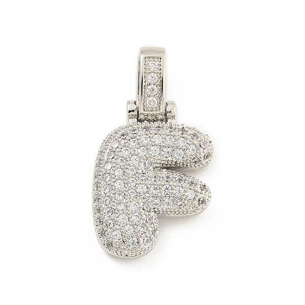 Brass Micro Pave Clear Cubic Zirconia Pendants