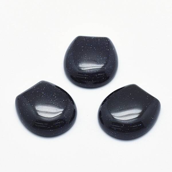 Synthetic Blue Goldstone Cabochons