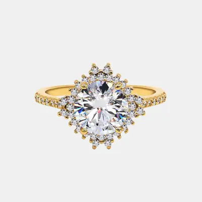 【802】Winterland Sunset 2CT Synthetic Moissanite Ring – Elegant Vintage Engagement/Anniversary Ring for Women, Perfect B...