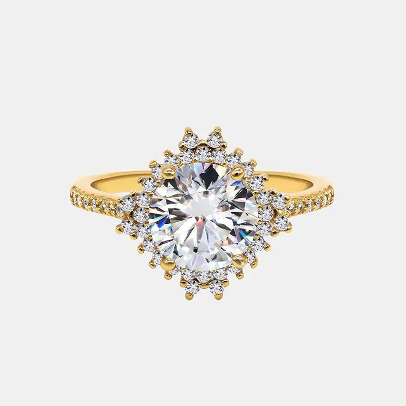 【802】Winterland Sunset 2CT Synthetic Moissanite Ring – Elegant Vintage Engagement/Anniversary Ring for Women, Perfect B...