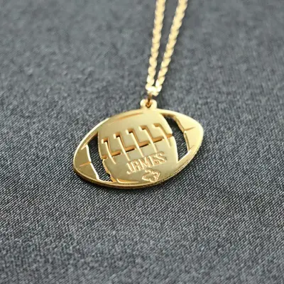 925 Sterling Silver American Football Necklace , Sport Jewelry, Football number Pendant, Sports Gift, Personalized Soccer Num...