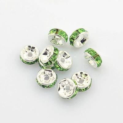 Brass Rhinestone Spacer Beads