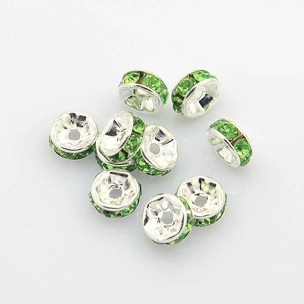 Brass Rhinestone Spacer Beads