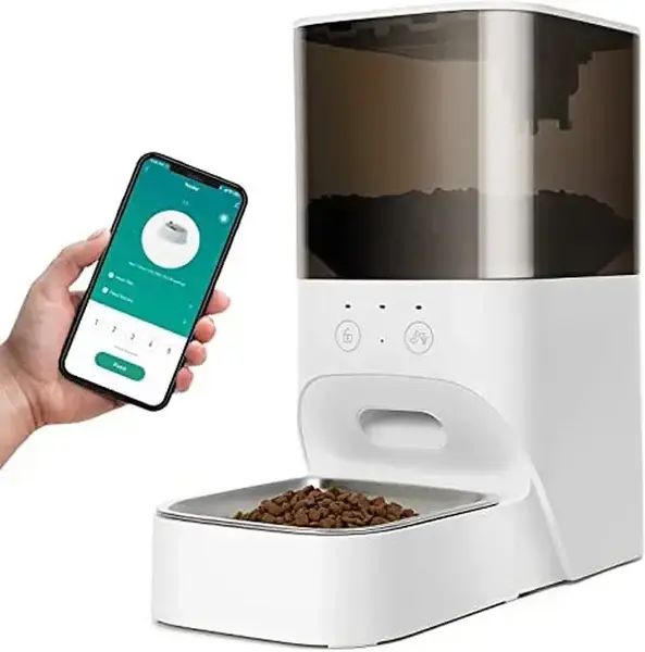 FluffyDream Pet Feeder,4L Automatic Cat Feeder with APP Control,30s Voice Recorder,2.4G Wi-Fi Enabled,Food Grade Stainless St...