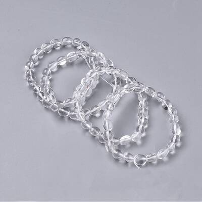Natural Quartz Crystal Bead Stretch Bracelets