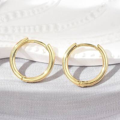 Brass Huggie Hoop Earrings