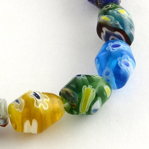 Bicone Handmade Millefiori Glass Beads