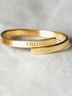 Letter Engraved Stainless Steel Ring, Fashion Jewelry for Party, Daily Clothing Decor, Trendy All-match & Exquisite Jewelry f...