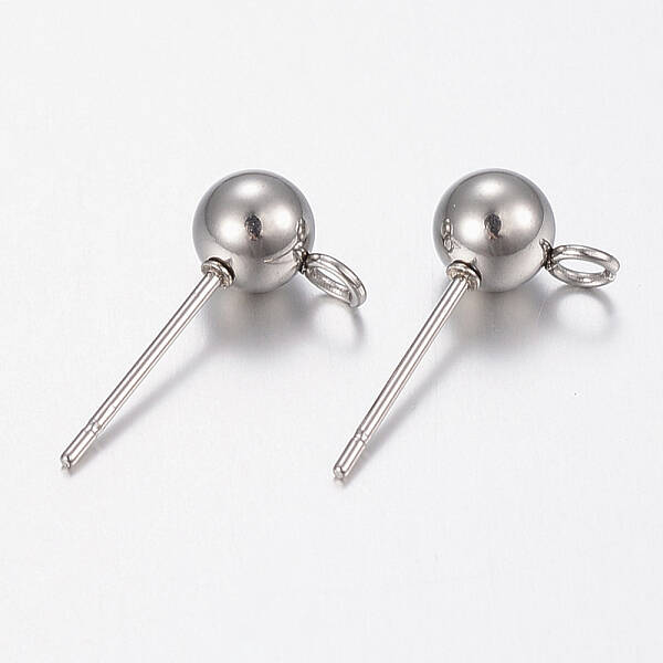 Non-Tarnish 201 Stainless Steel Stud Earring Findings