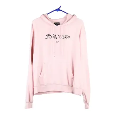 Fox Ride'S Co Spellout Hoodie - Large Pink Cotton Blend