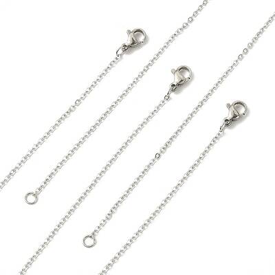 10Pcs 304 Stainless Steel Cable Chain Necklaces Set for Men Women