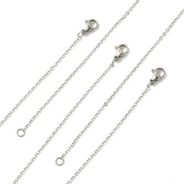 10Pcs 304 Stainless Steel Cable Chain Necklaces Set for Men Women