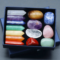 14PCS Natural Stone Set 7 Chakra Reiki Healing Stone Quartz Mineral Ornament Healing Gemstone Home Decoration Craft Stones Gi...