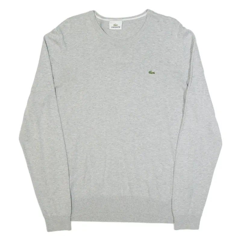 LACOSTE Womens Jumper Grey Tight Knit M