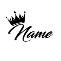 Custom Name With Crown (Put Name In Notes) Squatted Truck & Car Decal - Handmade in the US with Weather Resistant Vinyl Vehic...