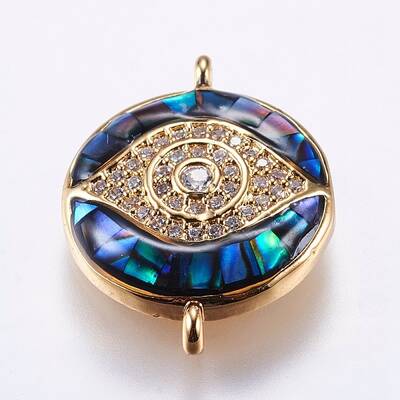 Brass Micro Pave Cubic Zirconia Links