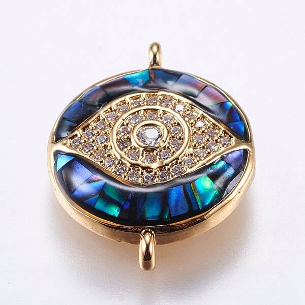 Brass Micro Pave Cubic Zirconia Links