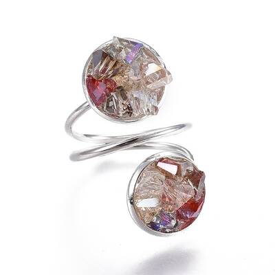 Electroplate Glass Cuff Rings