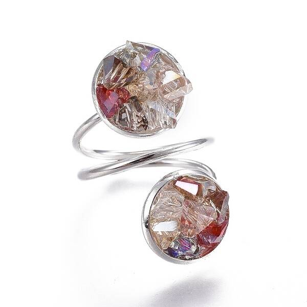 Electroplate Glass Cuff Rings