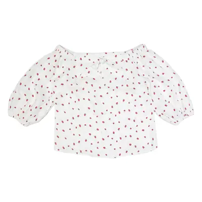 MINT VELVET Strawberry Womens Off Shoulder Top White 3/4 Sleeve Linen UK 8