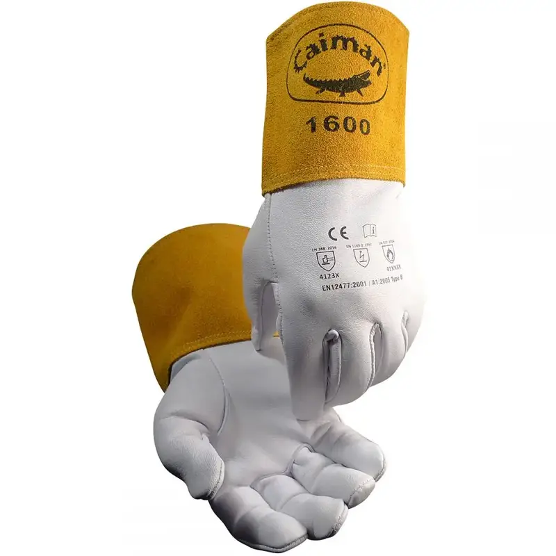 Caiman 1600 - Goat Grain Unlined 4in Cuff TIG Welding Gloves
