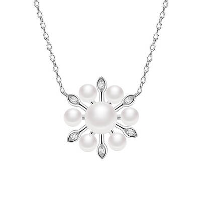 Rhodium Plated 925 Sterling Silver Pendant Necklace