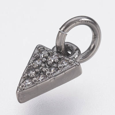 Brass Micro Pave Cubic Zirconia Charms