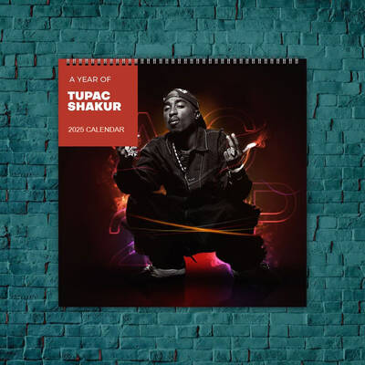 Tupac Shakur Calendar 2025, Celebrity Calendar, Tupac Shakur 2025 Wall Calendar