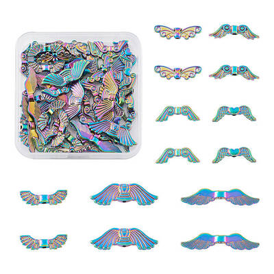 56Pcs 7 Style Rack Plating Alloy Bead