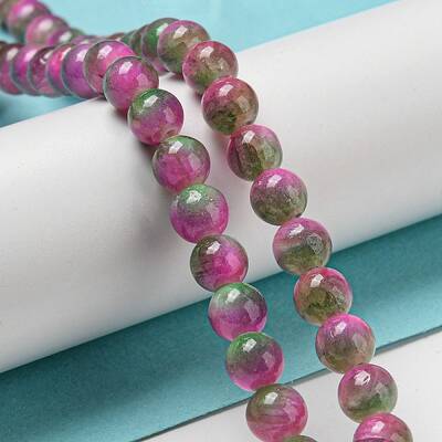 Dyed Natural White Jade Beads Strands