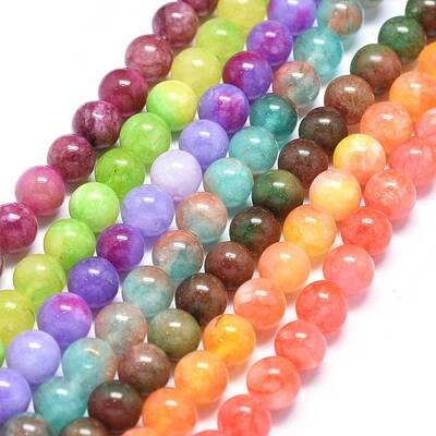 Natural Dyed White Jade Beads Strands