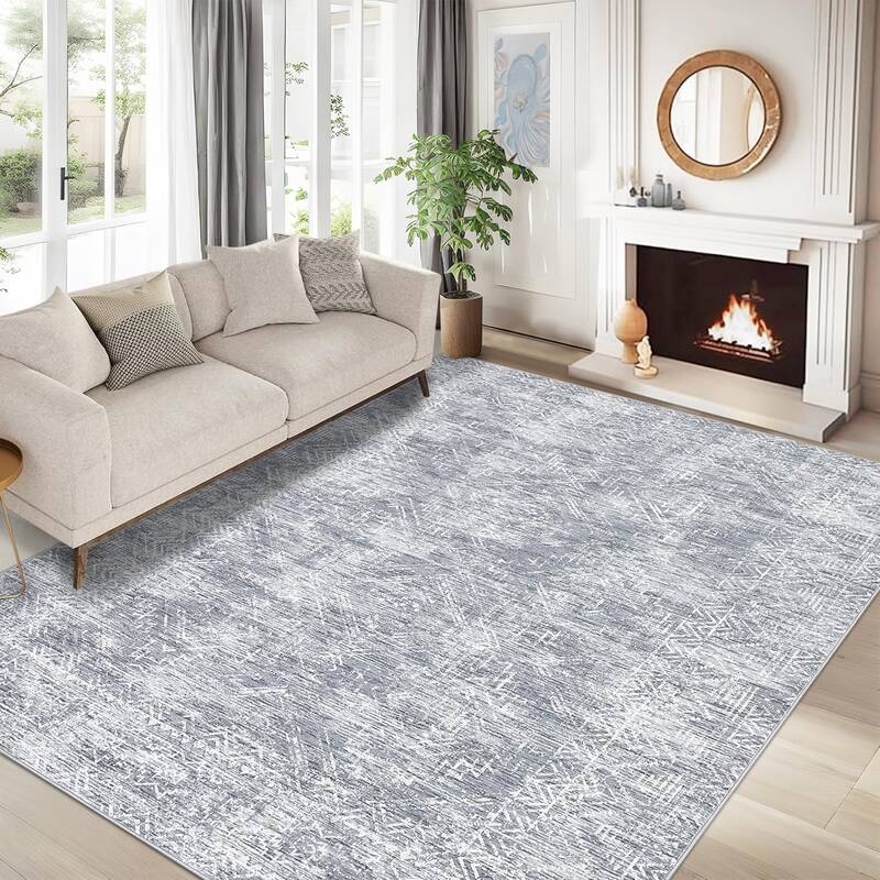Garvee Living Room Rug 5x7 Rug Washable Rug for Bedroom Modern Rug Non Slip Farmhouse Neutral Rug Soft Throw Rugs Low Pile St...