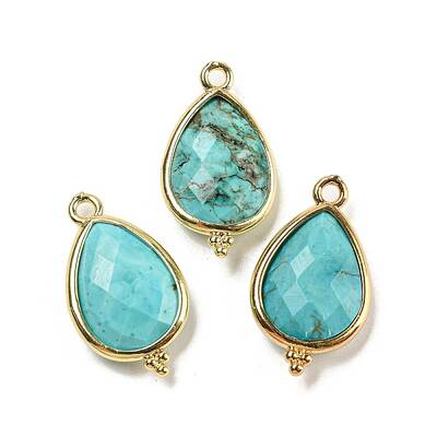 Dyed Natural Turquoise Faceted Pendants