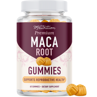 Maca Root Gummies with Natural Peach Flavor | Drive, Performance & Energy Support | Hormone Balance for Women and Men | 60 Gu...