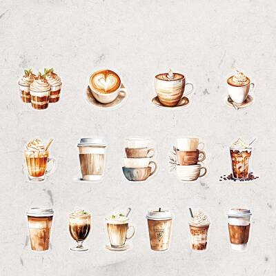 30Pcs 15 Styles PET Stickers