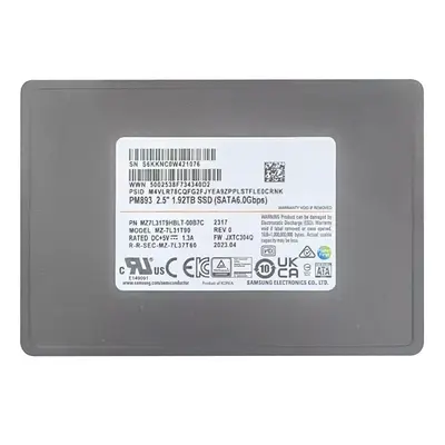 MZ7L31T9HBLT-00B7C Samsung Enterprise PM893 Series 1.92TB Triple-Level Cell SATA 6GB/s V-NAND 7mm 2.5-Inch Solid State Drive
