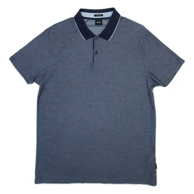 HUGO BOSS Mens Polo Shirt Blue L