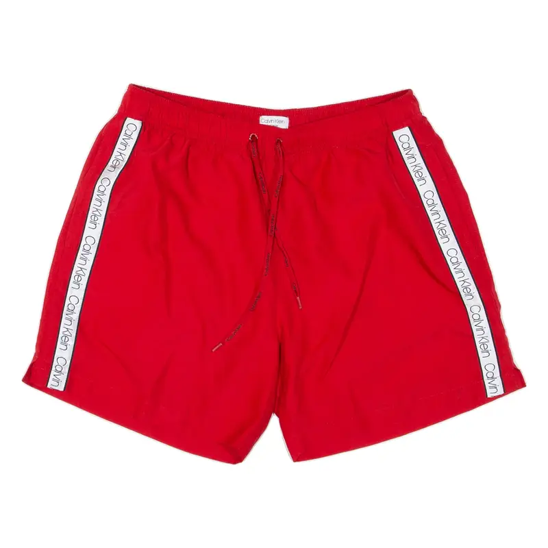 CALVIN KLEIN Mesh Lining Mens Swimming Shorts Red Relaxed L W32