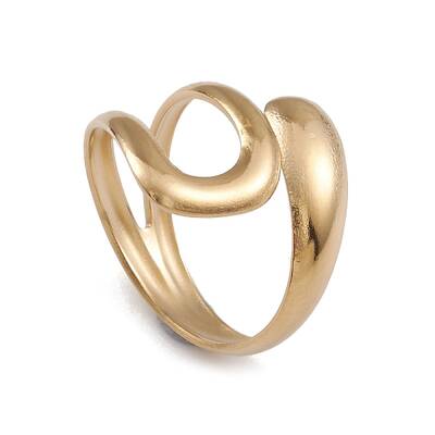 Ion Plating(IP) 304 Stainless Steel Wire Knot Open Cuff Rings for Women