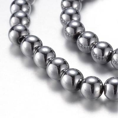Electroplate Magnetic Synthetic Hematite Bead Strands